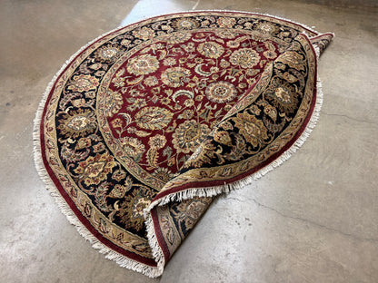 9’ Diameter Hand-Knotted Wool Indian Round Oriental Rug - 9x9 Handmade Carpet