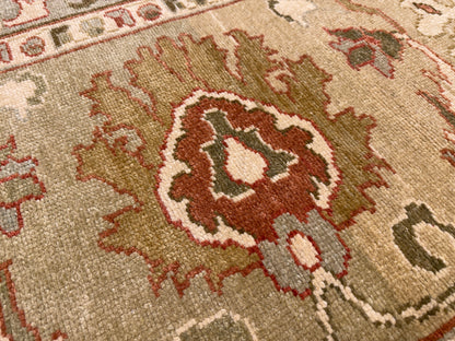 13’1”x16’2” Hand-Knotted Wool Oushak Area Rug Handmade All-over Carpet