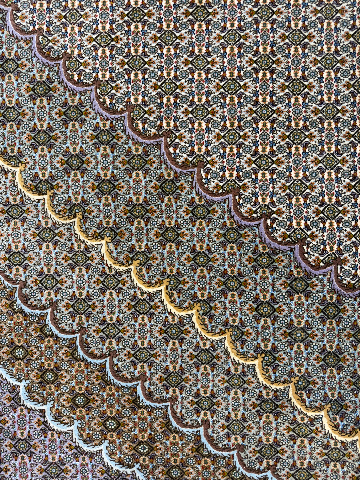 10’x13’2” Very Fine Hand-Knotted Persian Tabriz Mahi Area Rug