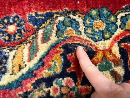 10’10”x15’6” Antique Hand-Knotted Fine Kork Wool Persian Sarouk Area Rug Handmade