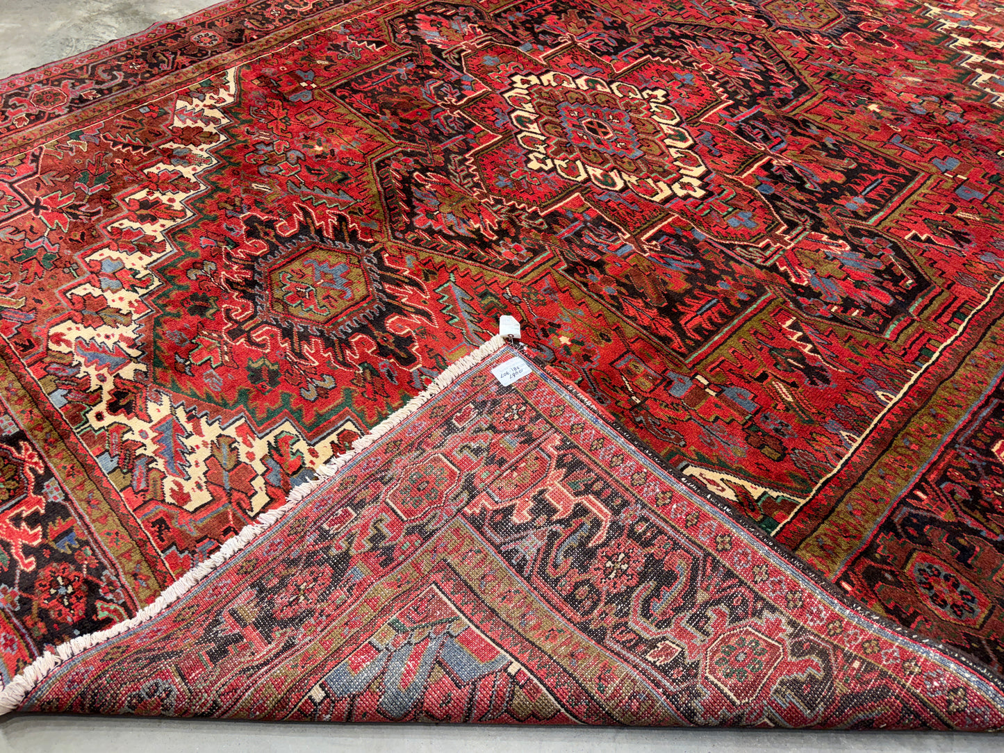 10’1”x12’6” Hand-Knotted Persian Heriz Area Rug