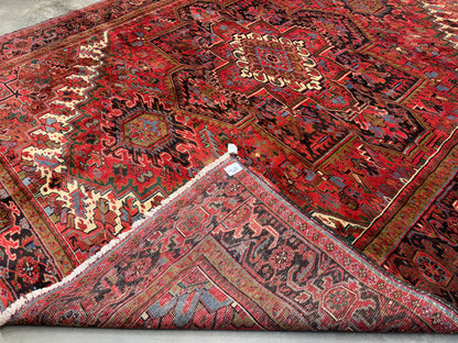 10’1”x12’6” Hand-Knotted Persian Heriz Area Rug