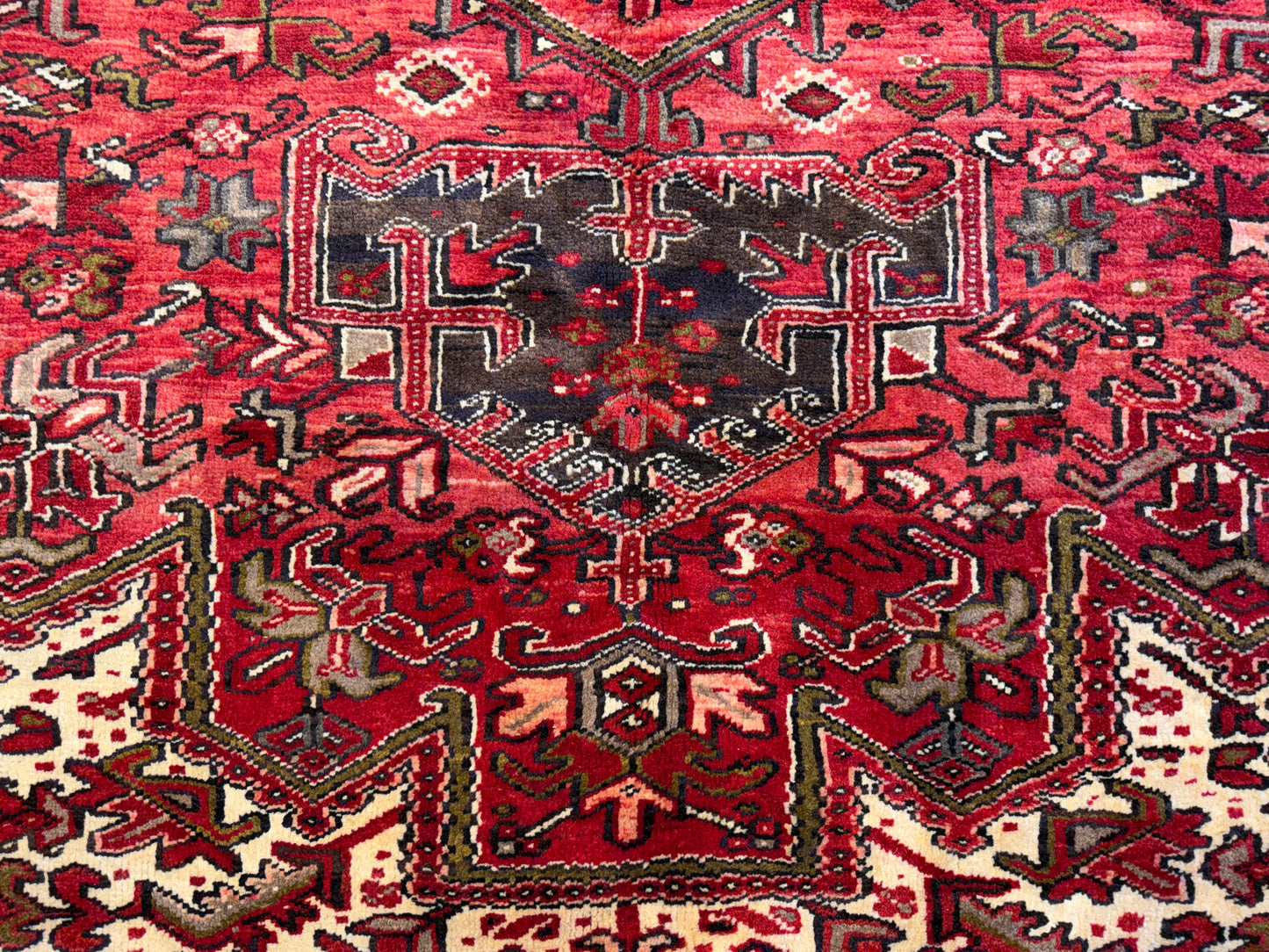 10’1”x12’9” Hand-Knotted Persian Heriz Area Rug
