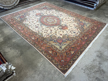 Hand-Knotted 60 Raj Persian Tabriz Rug - 10’x13’1”