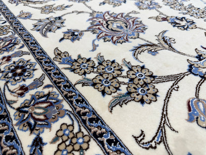 9’10”x12’11” Very Fine Hand-Knotted Persian Nain Signed Area Rug