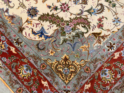 Hand-Knotted 70 Raj Persian Tabriz Rug - 6’6”x10’4”