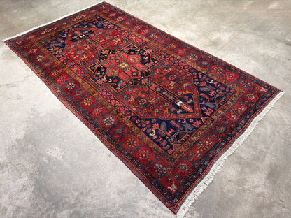 Antique Hand-Knotted Persian Bidjar Rug - 4’3”x7’7”