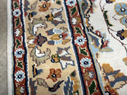 Hand-Knotted 100% Kashmiri Silk Rug - 4’11”x8’1”