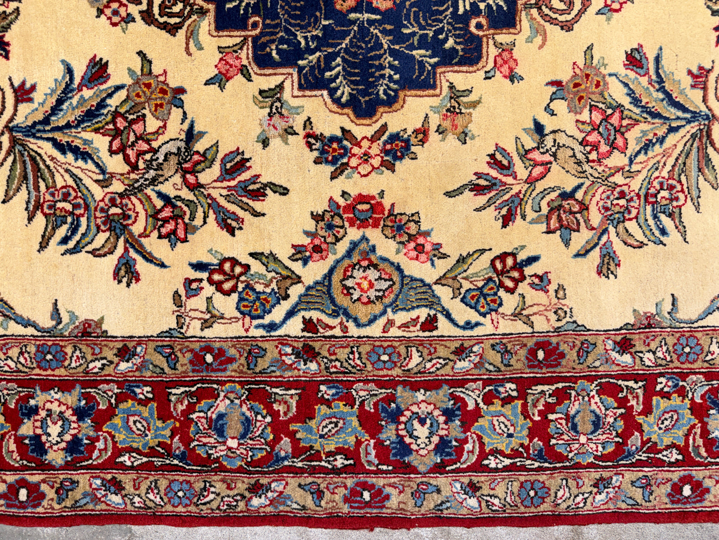 Hand-Knotted Antique Persian Qum Rug - 4’6”x7’2”