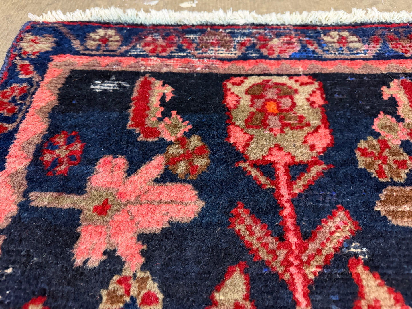 3’6”x4’11” Antique Hand-Knotted Wool Hamadan Persian Rug 3x5 Floral Handmade Carpet
