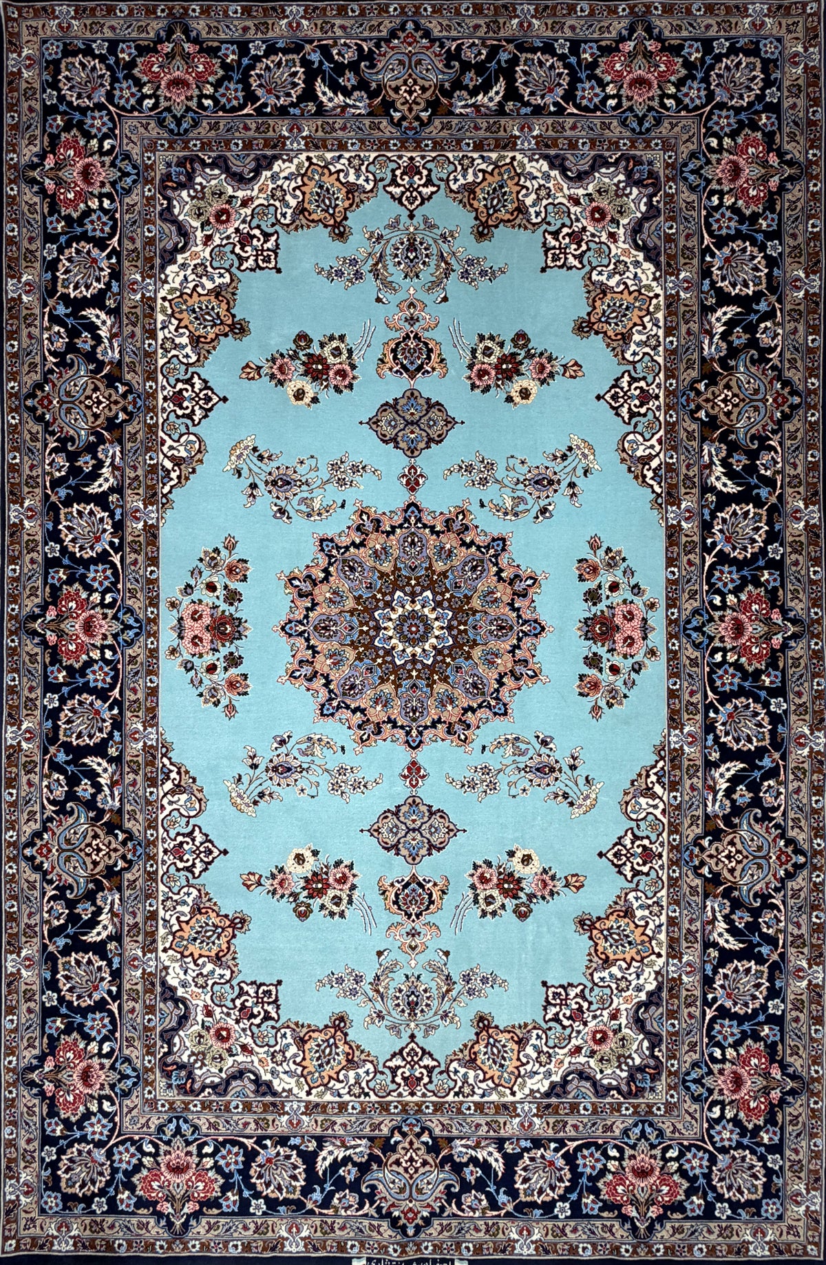 Hand-Knotted Persian Isfahan Rug - Signed Enteshari - 5’x7’9”