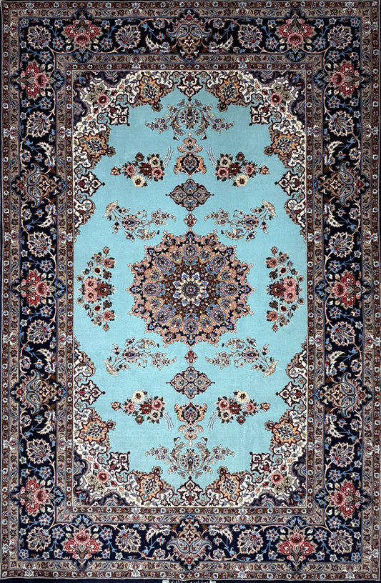Hand-Knotted Persian Isfahan Rug - Signed Enteshari - 5’x7’9”