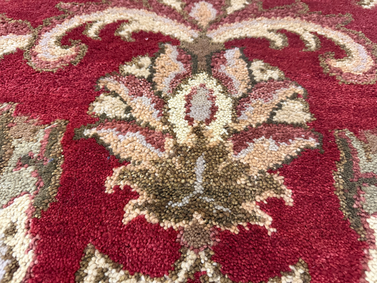 8’ Diameter Hand-Knotted Wool Indian Round Oriental Rug - 8x8 Handmade Carpet