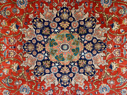 Hand-Knotted Persian Tabriz Rug - 9’9”x12’7”