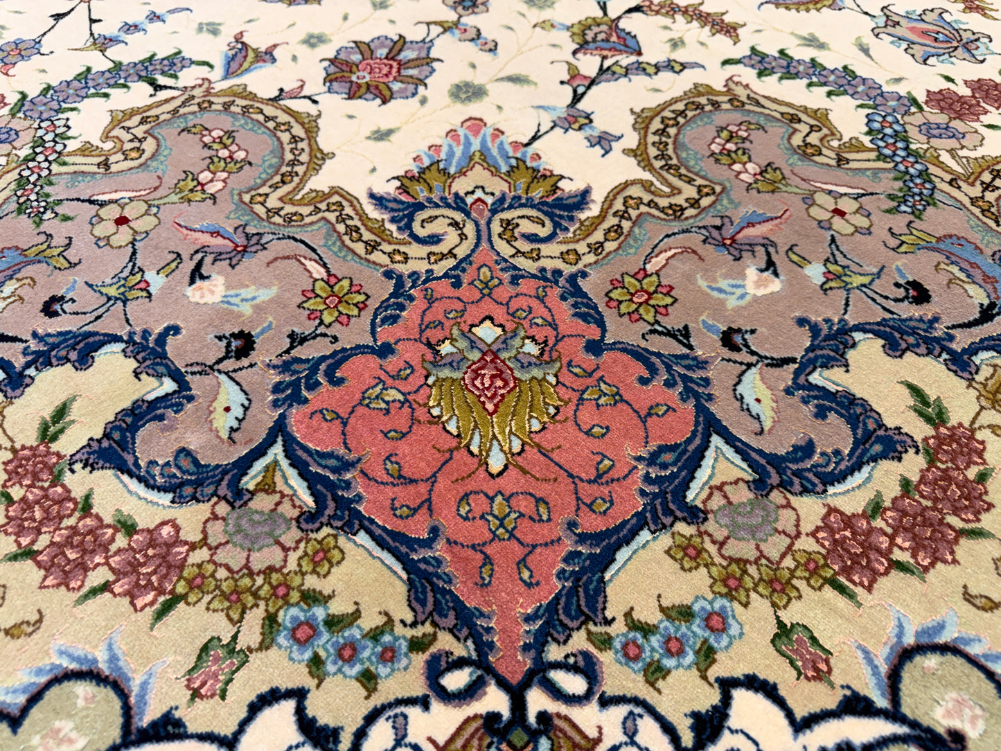 Hand-Knotted 60 Raj Persian Tabriz Rug - 10’x13’1”