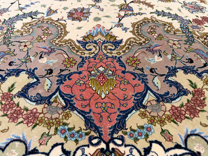 Hand-Knotted 60 Raj Persian Tabriz Rug - 10’x13’1”