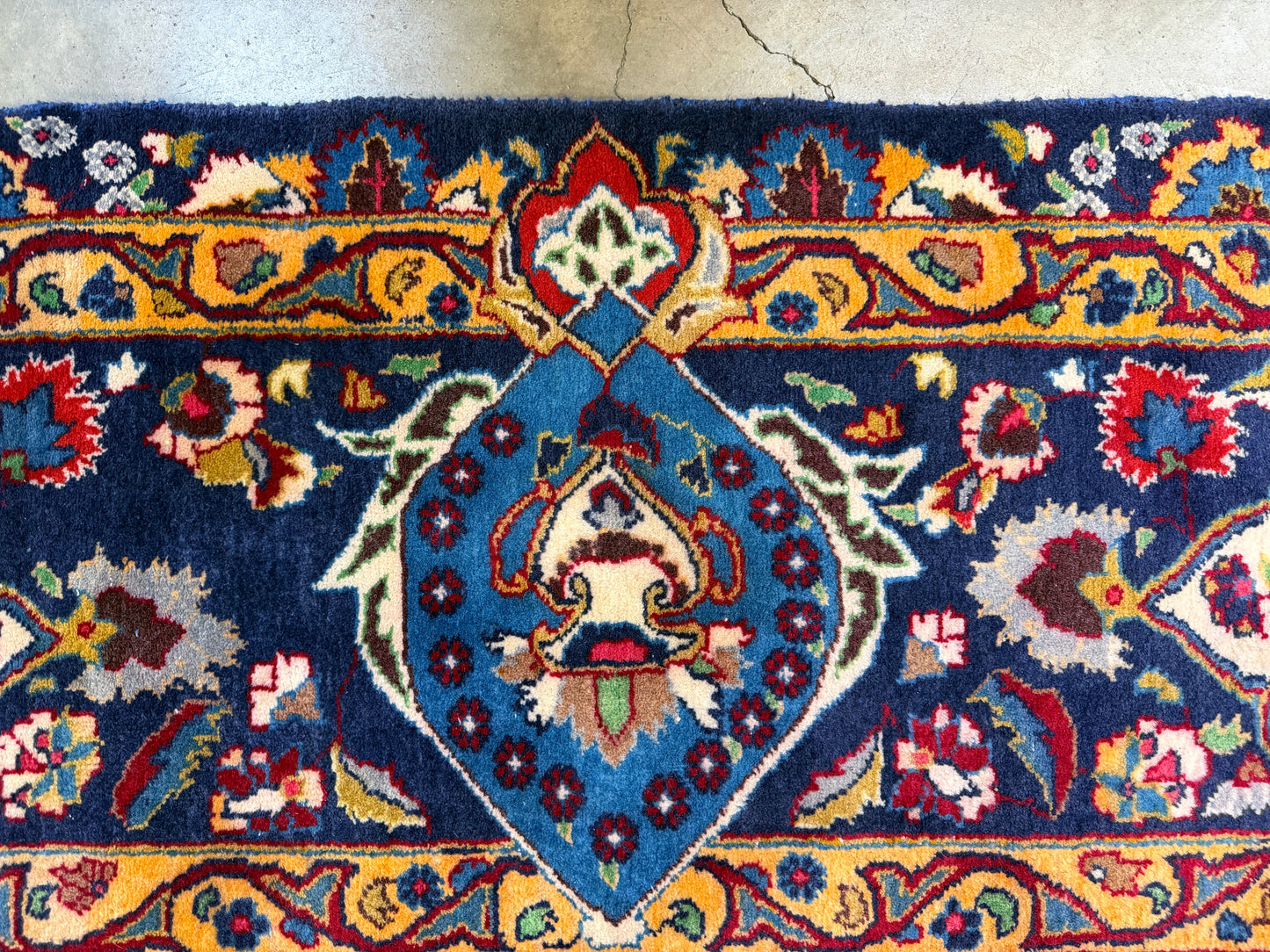 9’9”x13’1” Hand-Knotted Persian Kashmar Pictorial Area Rug
