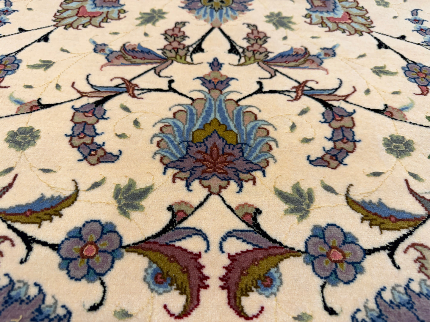 Hand-Knotted 60 Raj Persian Tabriz Rug - 10’x13’1”