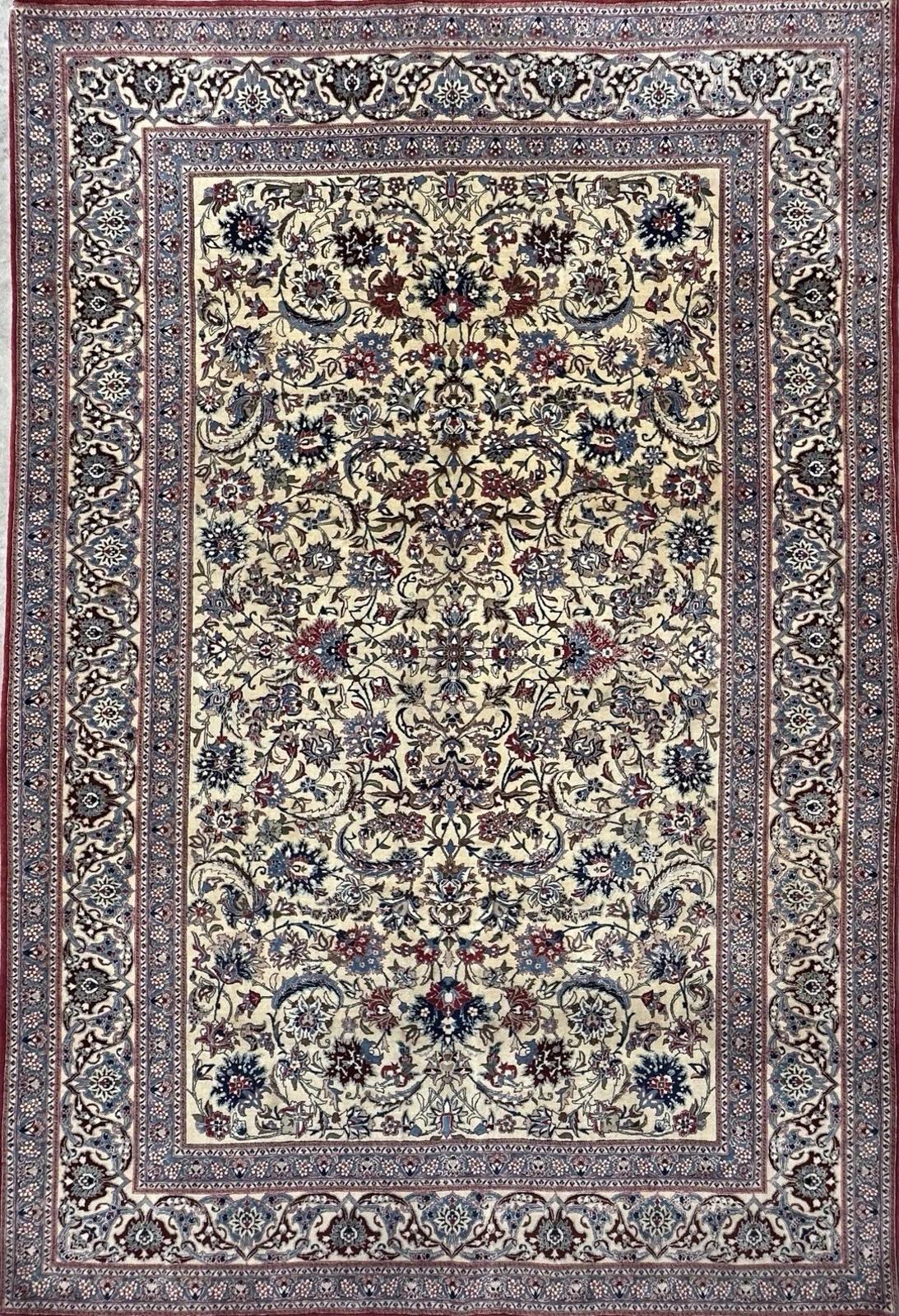 4’11”x7’6” Hand-Knotted Fine Antique Wool Nain Area Rug - All-over Carpet