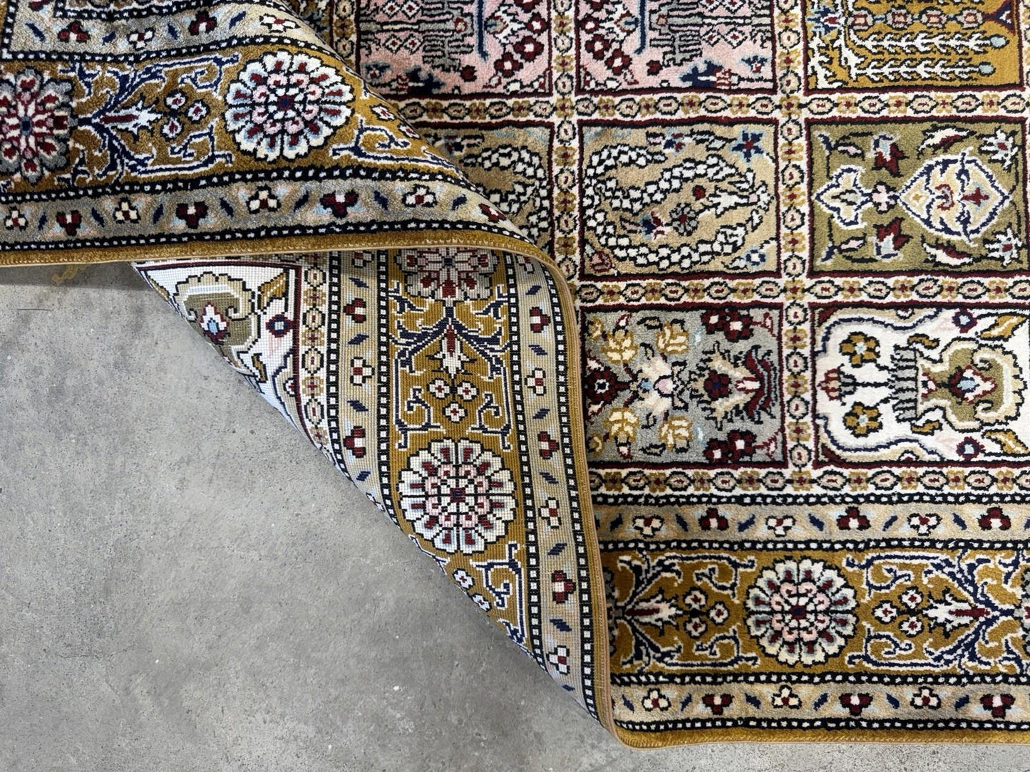 3x5 Luxurious Fine Hand-Knotted 100%Silk Persiane Qume Rug Handmade Gold