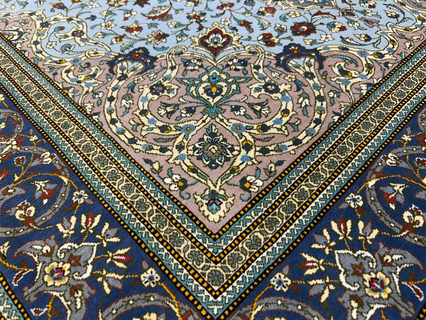 3x5 Luxurious Fine Hand-Knotted 100% Silk Signed Persiane Qume Rug Handmade