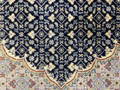 8’ Diameter Hand-knotted Wool Round Area Rug - Handmade Carpet 8x8 Blue