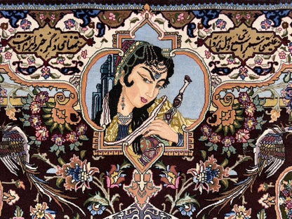 5’7”x7’10” Hand-knotted Pictorial Tabriz Rug