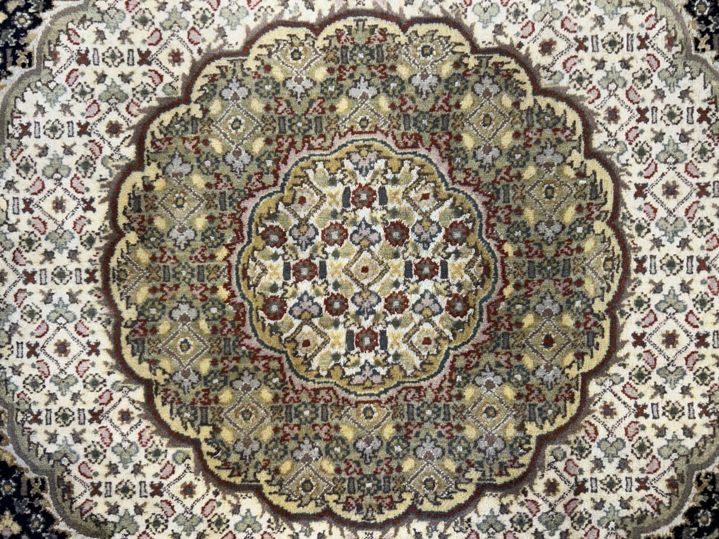 8’ Diameter Hand-knotted Wool Round Area Rug - Handmade Carpet 8x8 Blue