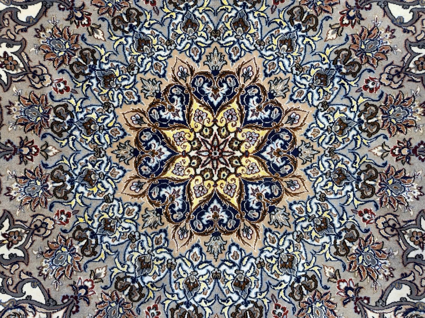 11’7”x16’6” Palace Size Hand-Knotted Wool & Silk Isfahane Area Rug 11x16