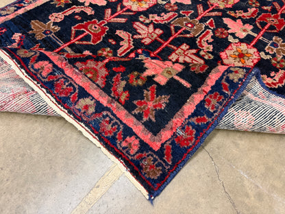 3’6”x4’11” Antique Hand-Knotted Wool Hamadan Persian Rug 3x5 Floral Handmade Carpet