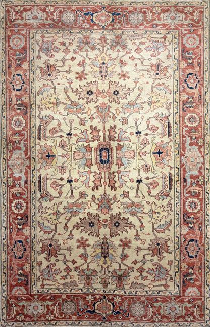 Hand-Knotted IndoMahal Rug - 6'x8'
