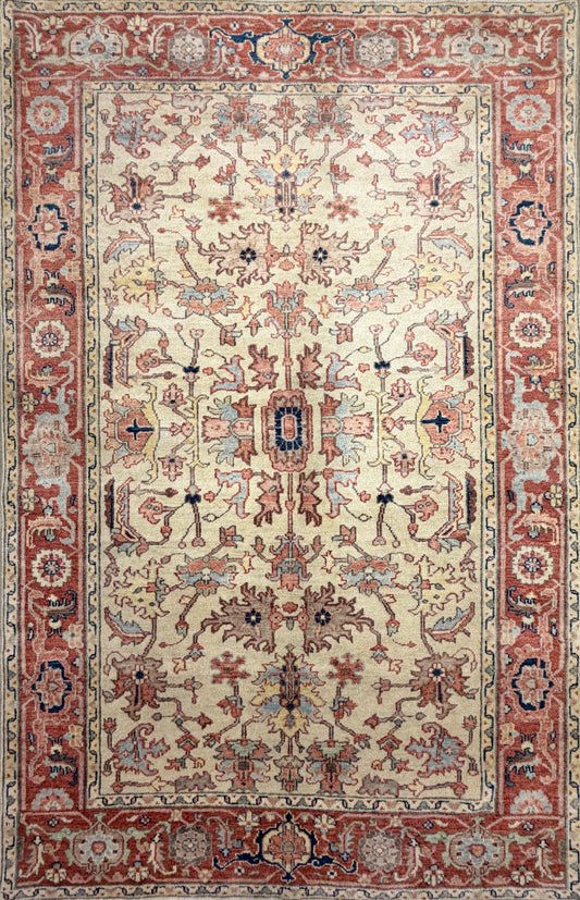 Hand-Knotted IndoMahal Rug - 6'x8'