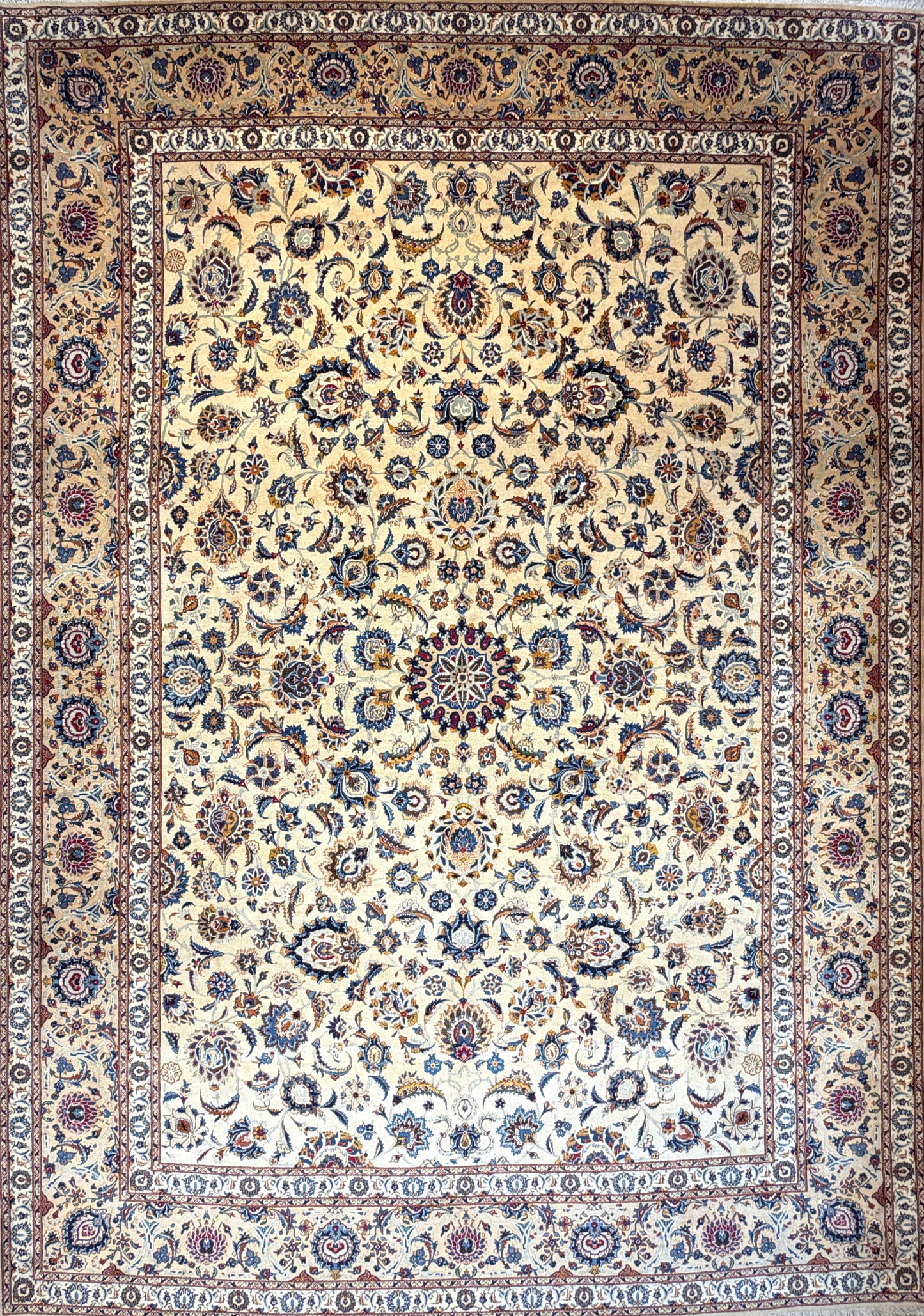 10’6”x14’6” Hand-Knotted Persian Kashan Area Rug
