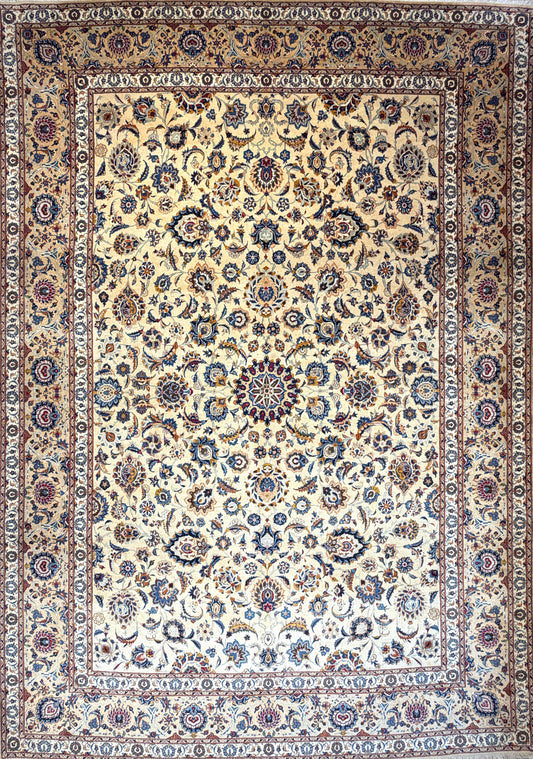 10’6”x14’6” Hand-Knotted Persian Kashan Area Rug