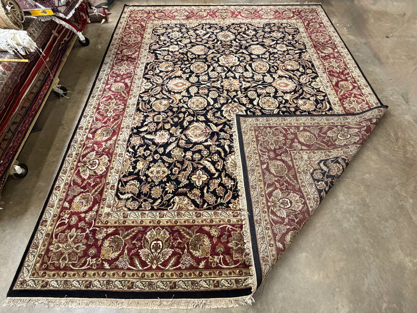 12’1”x15’2” Hand-Knotted Wool Agra Area Rug Handmade All-over Carpet