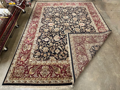 12’1”x15’2” Hand-Knotted Wool Agra Area Rug Handmade All-over Carpet