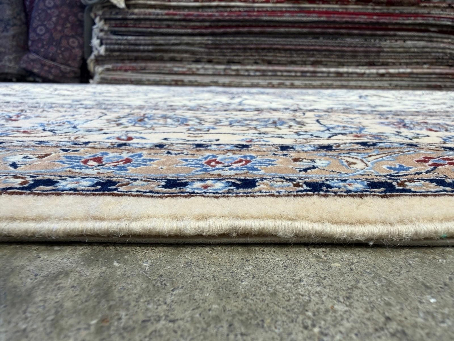 8’7”x12’1” Hand-Knotted Wool & Silk Nain Habibian Area Rug 8x12 Handmade Carpet