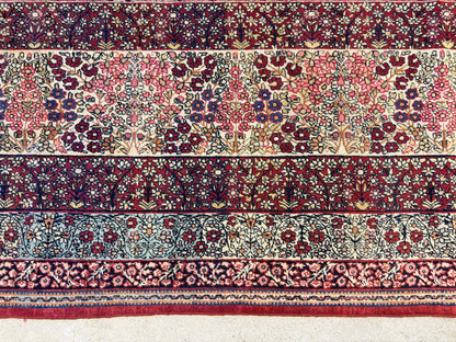 12’11”x21’7” Very Fine Collector Antique Hand-Knotted Signed Persian Kerman Area Rug