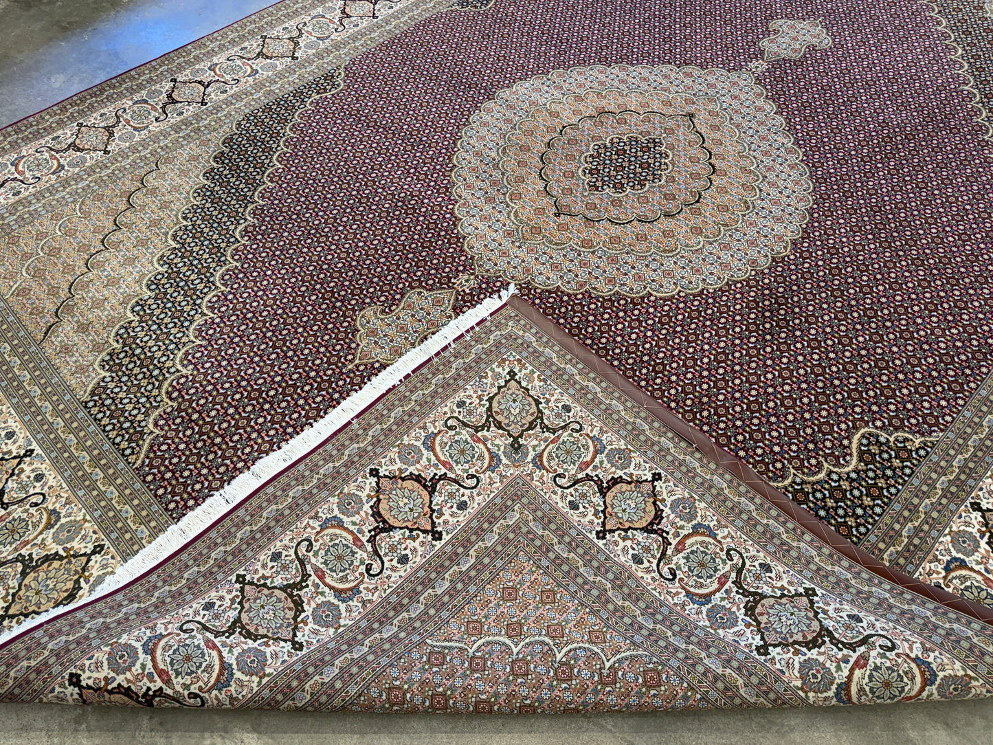 Hand-Knotted Persian Tabriz Mahi Rug - 10’x13’3”