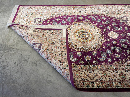 3x5 Luxurious Fine Hand-Knotted 100% Silk Signed Persiane Qume Rug Handmade