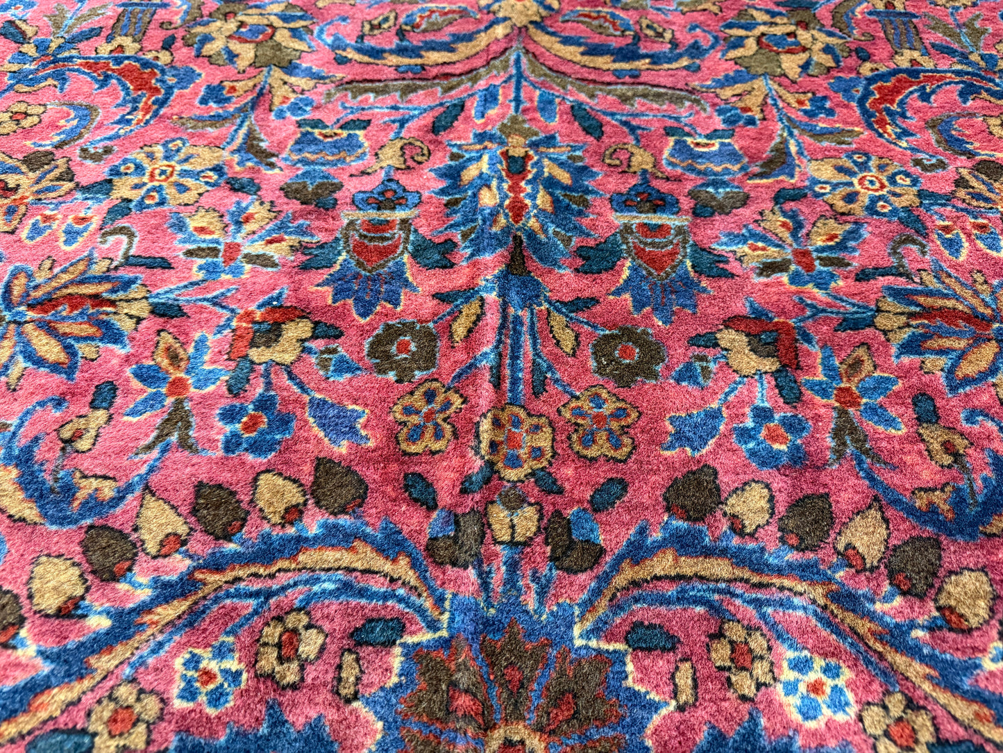 10’4”x16’4” Antique Hand-Knotted Fine Manchester Wool Persian Kashan Area Rug