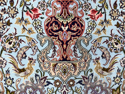 Hand-Knotted Pictorial Persian Isfahan Rug - 3’7”x5’7”
