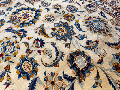 10’6”x14’6” Hand-Knotted Persian Kashan Area Rug