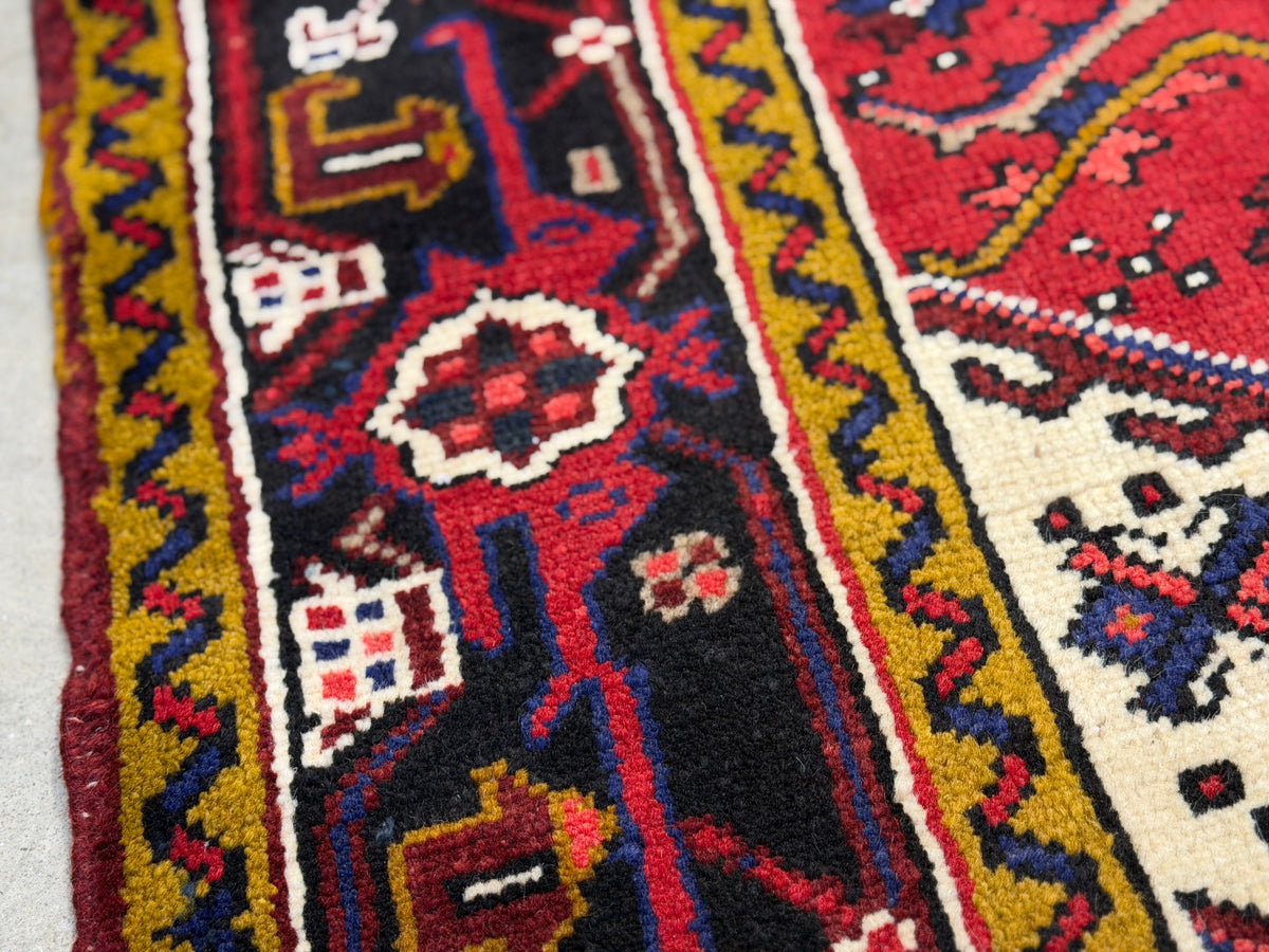 Hand-Knotted Persian Heriz Rug - 5’x6’1”