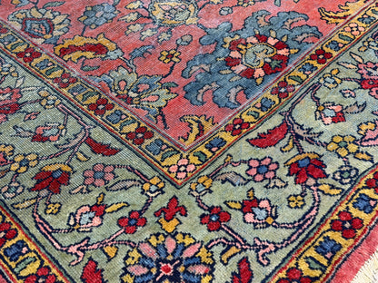 Antique Hand-Knotted Persian Tabriz Rug - 9’x11’7”