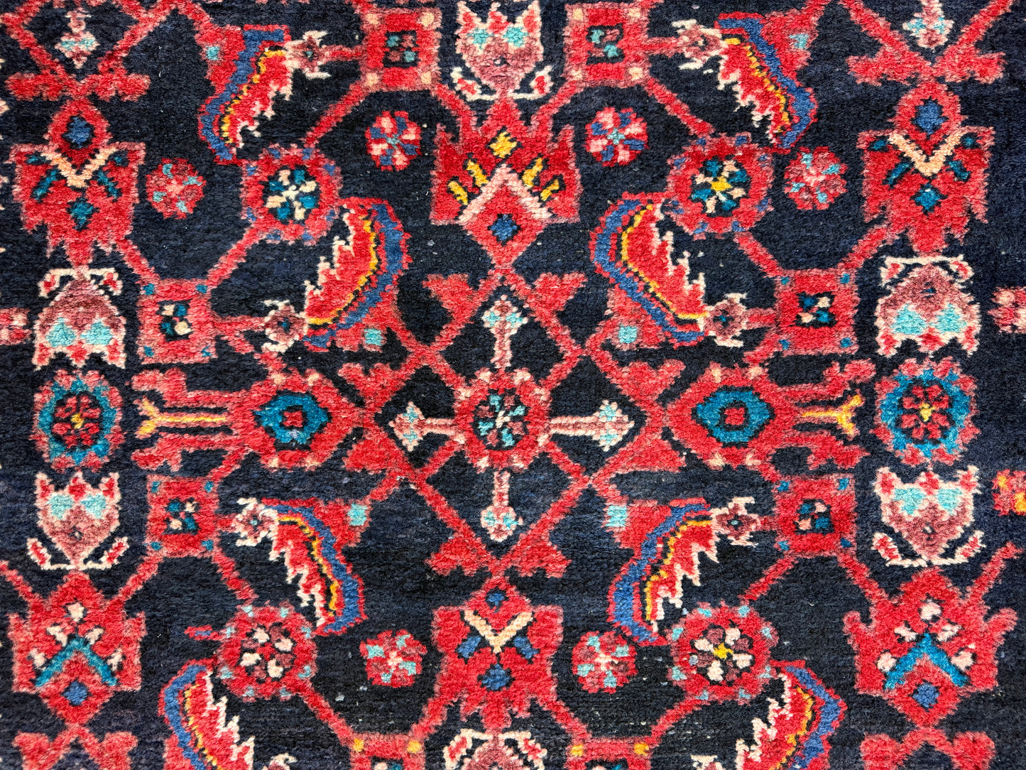 Hand-Knotted Antique Hamadan Runner - 3’9”x10’