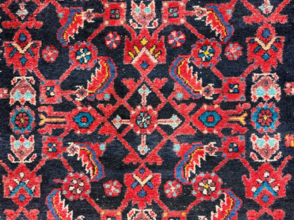 Hand-Knotted Antique Hamadan Runner - 3’9”x10’