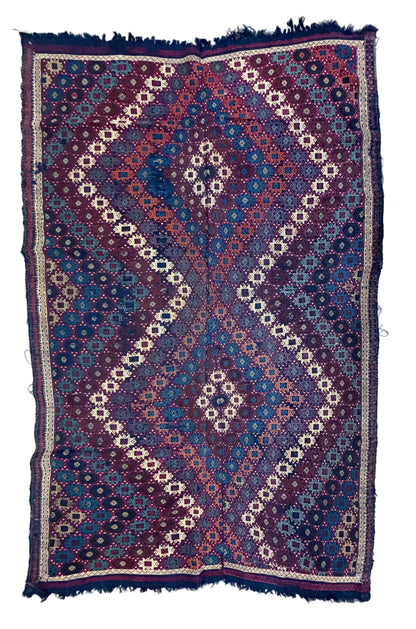 Antique Flatweave Persian Kilim Rug - 5’3”x8’3”