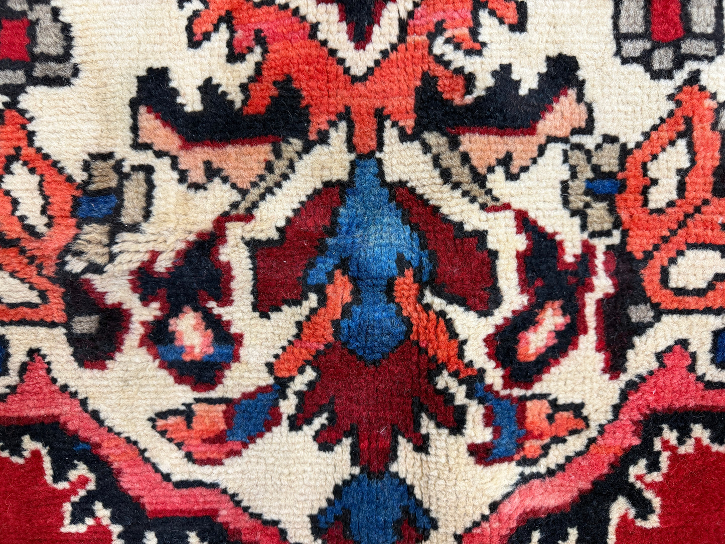 10’1”x12’3” Vintage Hand-Knotted Wool Bakhtiari Persian Rug 10x12 Red Handmade Carpet