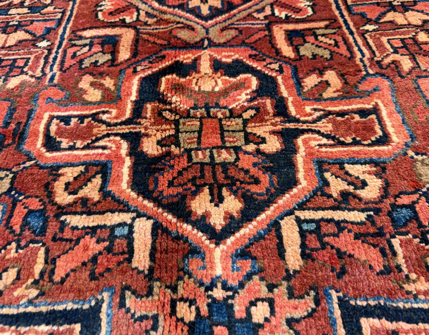 9’4”x12’4” Hand-Knotted Persian Heriz Ahar Area Rug